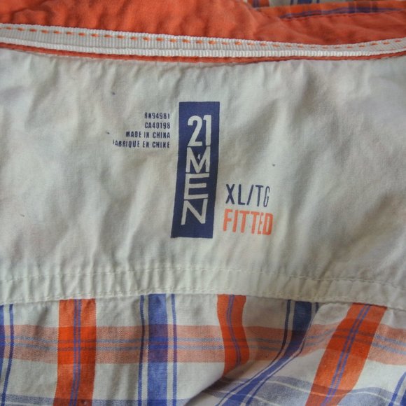 Forever 21 Mens Fitted Fall Autumn Colors Button - Picture 16 of 16